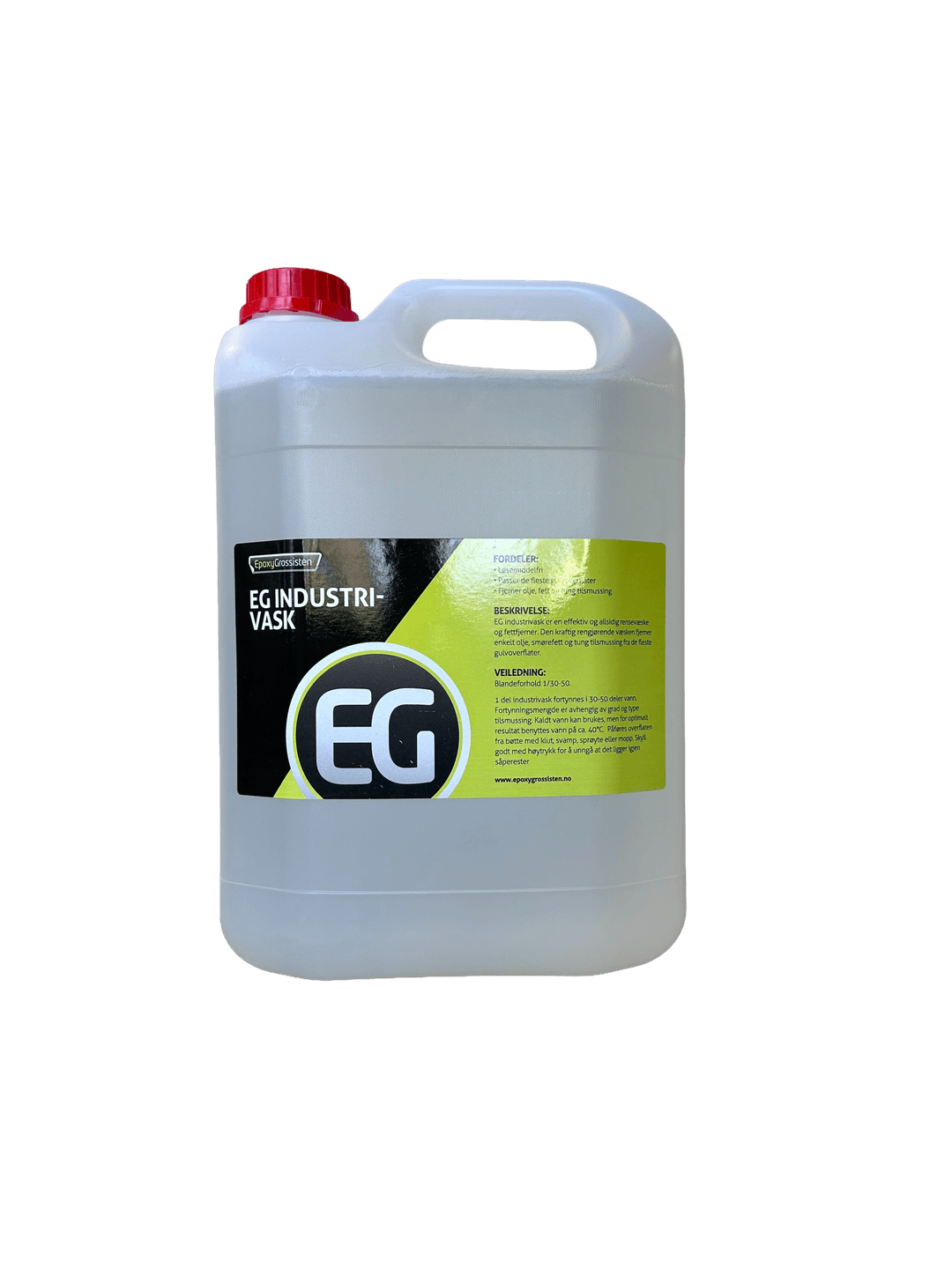 Produktbilde av EG Industrivask i transparent 5-litersbeholder
